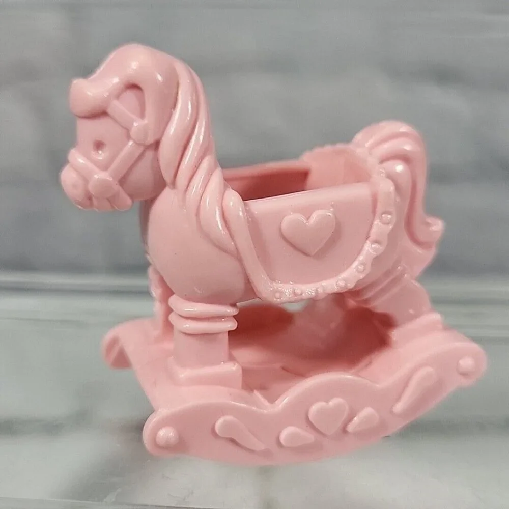 Vtg‎ Fisher Price Precious Places Nursery  Set Pink Rocking Horse Wagon